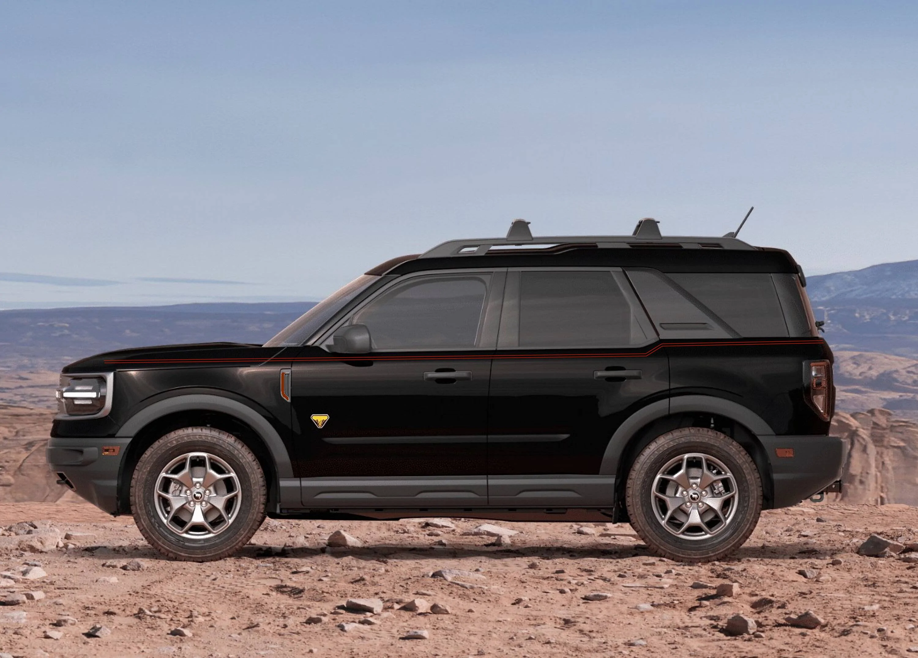 Ford Bronco Sport What would Batman drive? Bronco Sport.parallel zig-zag Red Stripespsd