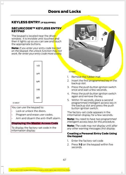 Ford Bronco Sport Backup slot location? Captur