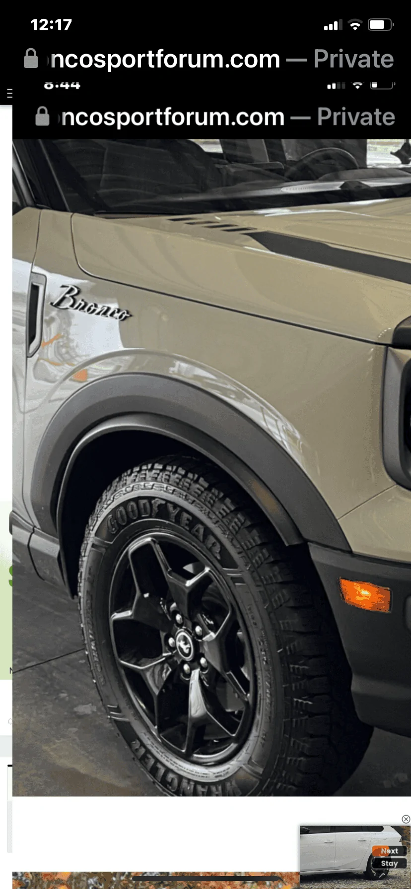 Ford Bronco Sport Installed Falken Wildpeak 245/65/17s on the Badlands today -- no rub and ride great IMG_0858