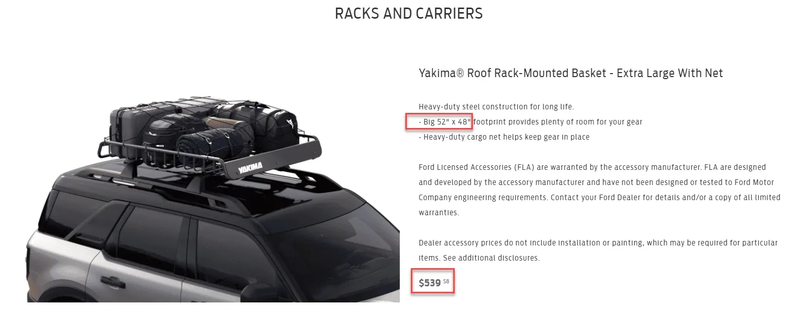 Ford Bronco Sport Accessory Specs 1603476340359