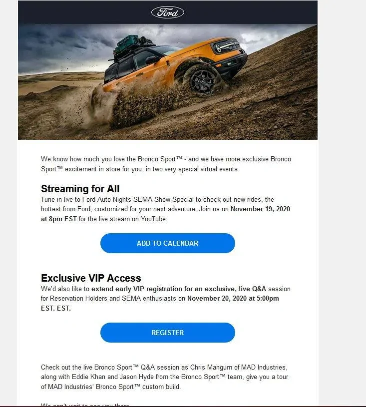 Ford Bronco Sport Bronco Sport Q&A with MAD Industries - Invitation Ford Horizon