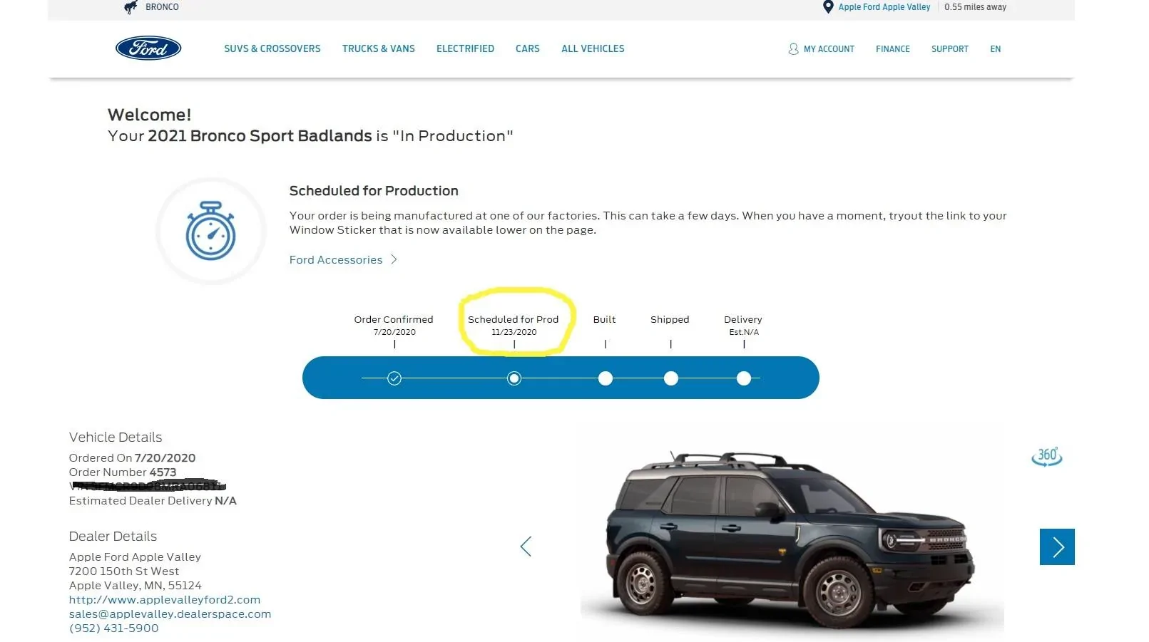 Ford Bronco Sport Bronco Sport Order Tracking List & Stats [Enter Yours!] Build dat
