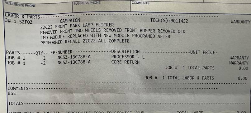 Ford Bronco Sport FORD BRONCO SPORT RECALLED OVER PARKING LAMP FLICKERING ISSUE IMG_9734