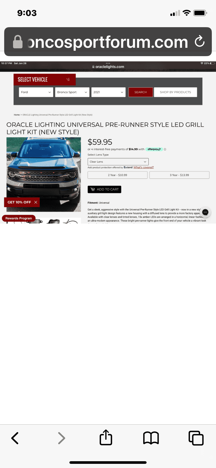 Ford Bronco Sport Raptor grill accent lights IMG_1198