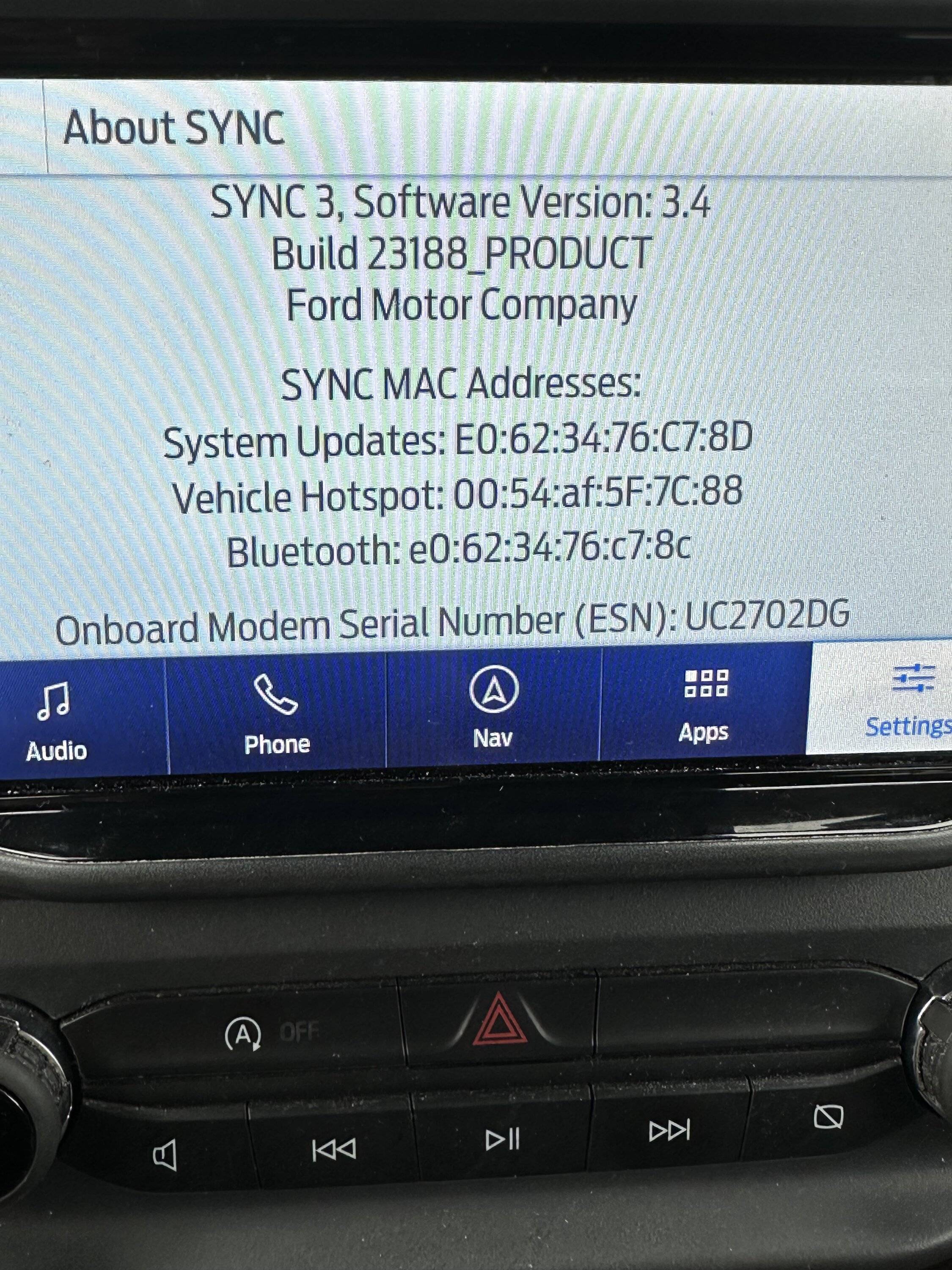 Ford Bronco Sport Sync 3.4 Build 23188 Now Available 9/2/23 IMG_4032