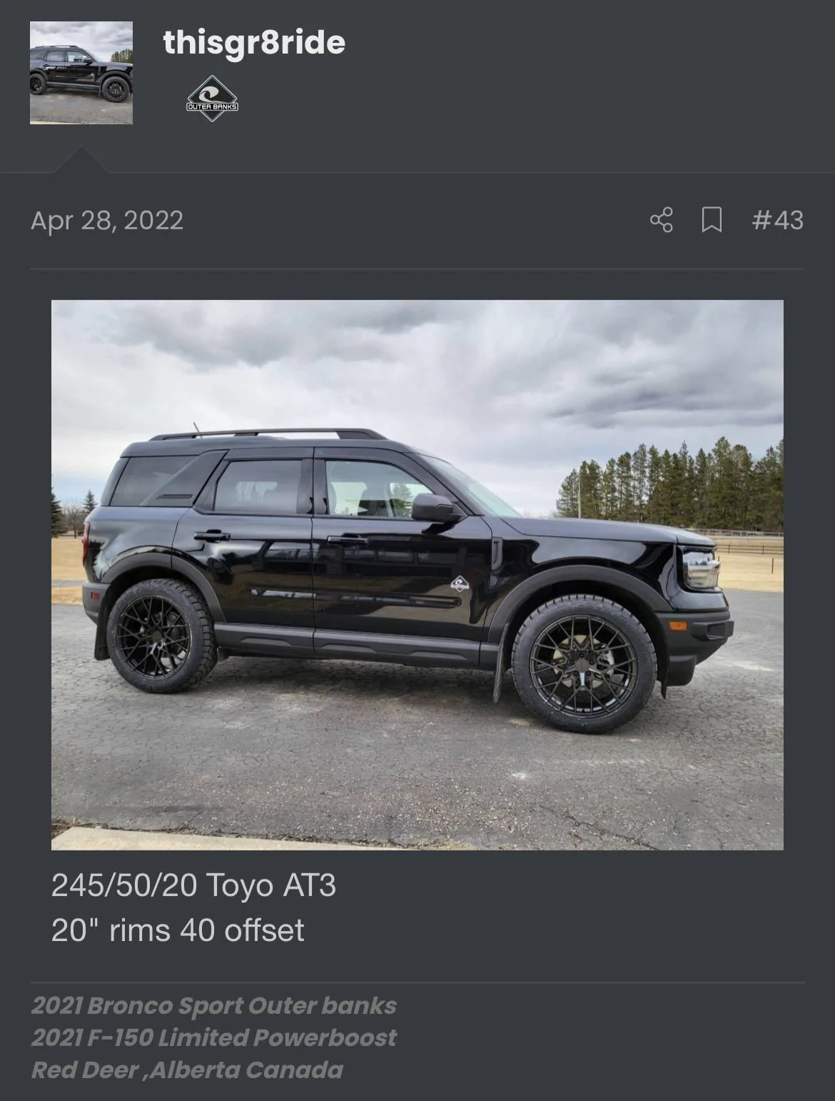 Ford Bronco Sport How big you can go with wheels and tires on a 2021 First Edition? IMG_0531