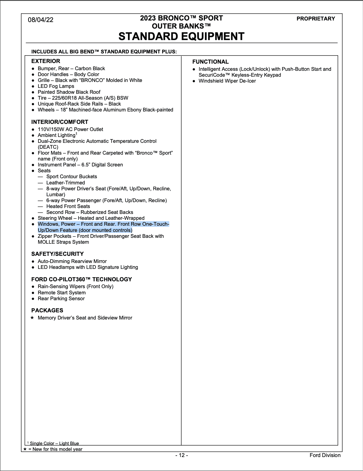 Ford Bronco Sport Possible to Add One Touch Up/Down Window Controls?? 1695217023597