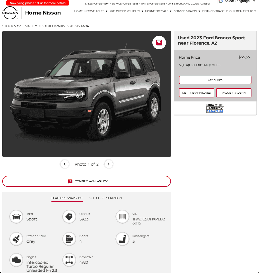 Ford Bronco Sport Highway Robbery 1698280101998