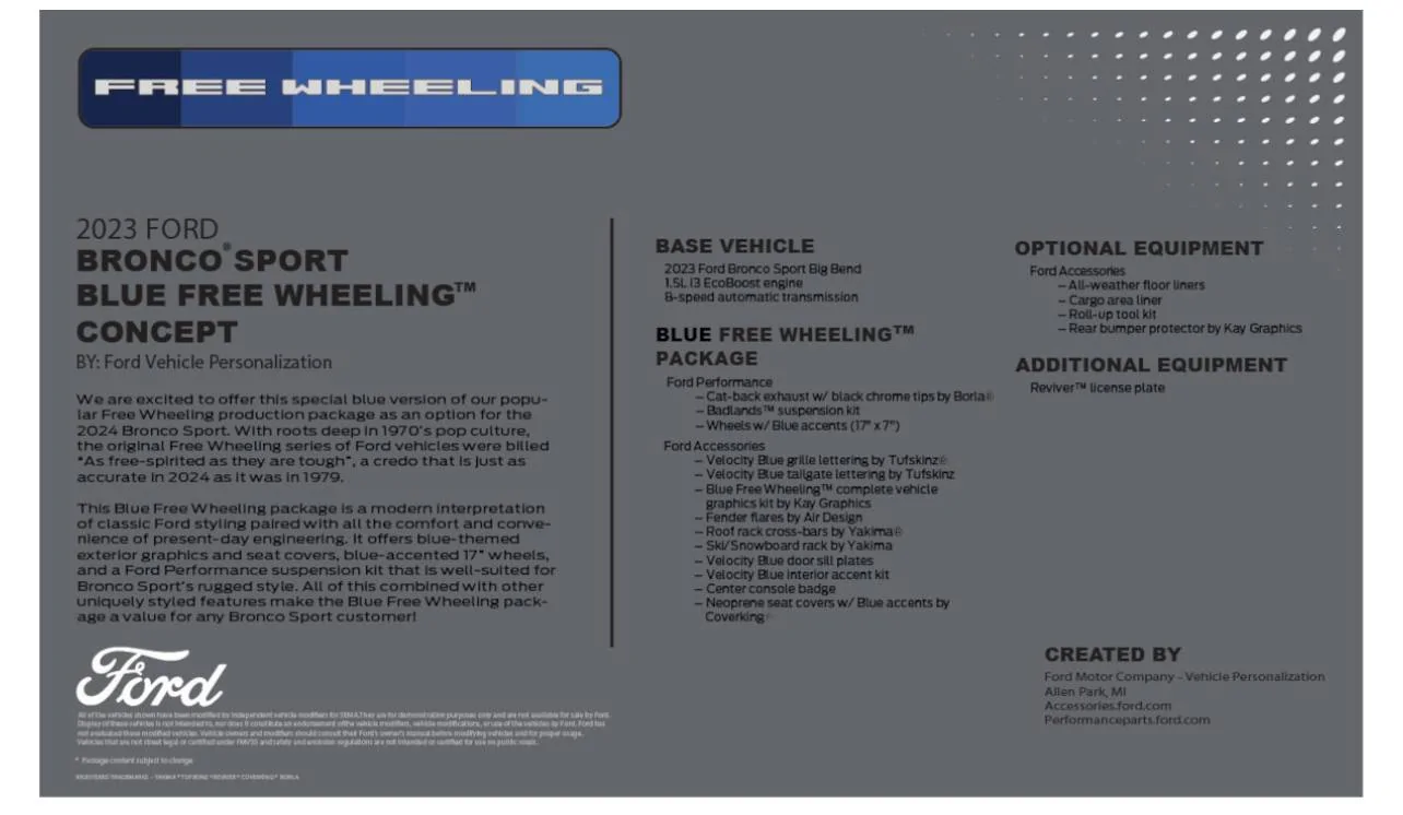 Ford Bronco Sport SEMA 2023: Bronco Sport Free Wheeling Build showcases Ford Accessory Personalization program and Vehicle Wrap Program IMG_7327