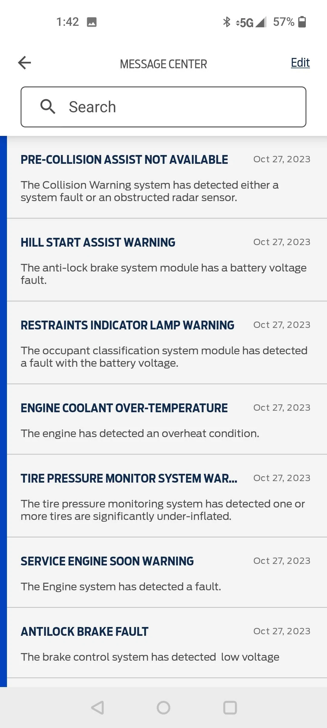 Ford Bronco Sport Trusty (til now) 2021 OB died in traffic today Screenshot_20231101-134240