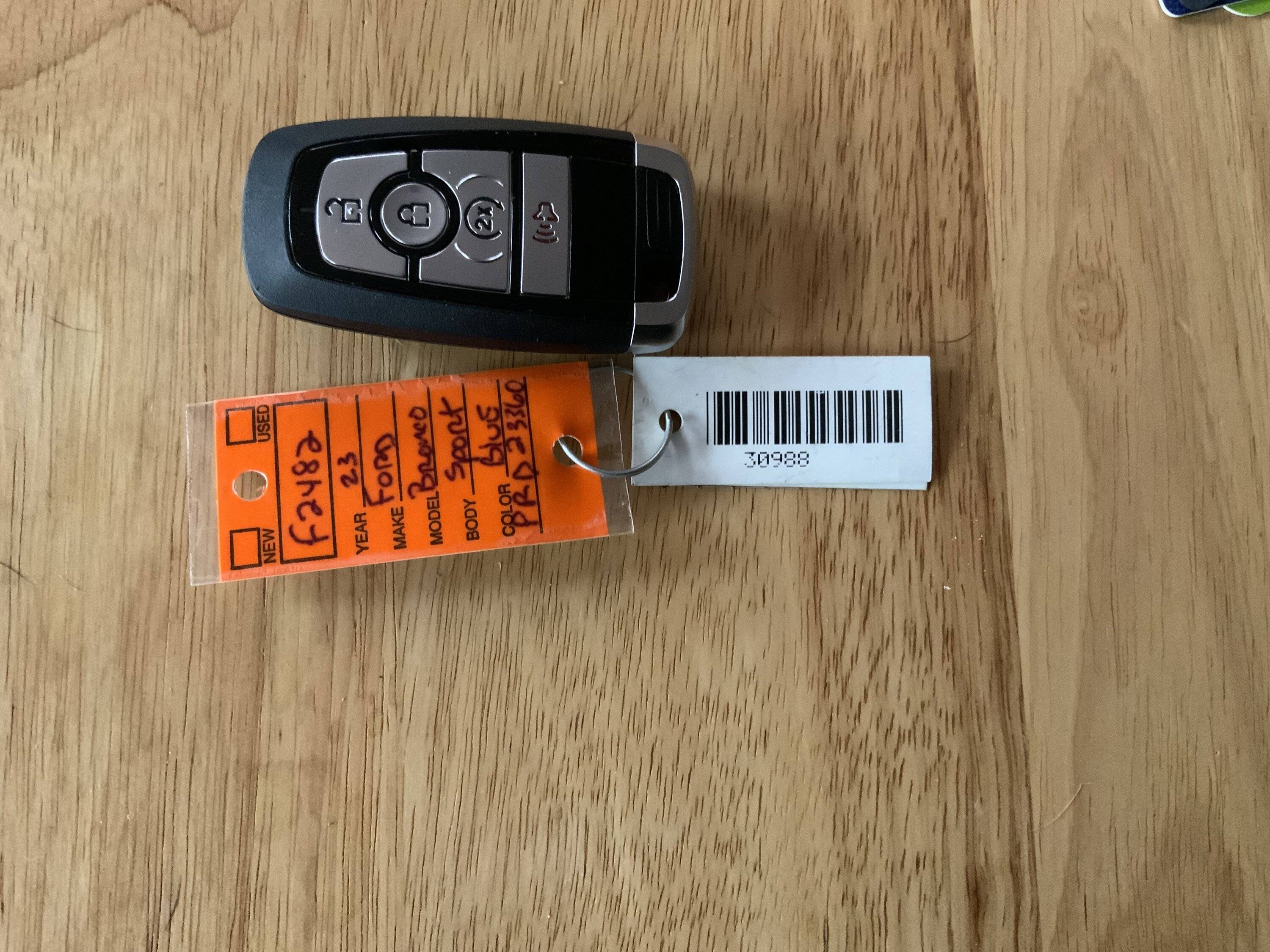 Ford Bronco Sport Manual references security label with key cut info IMG_4658