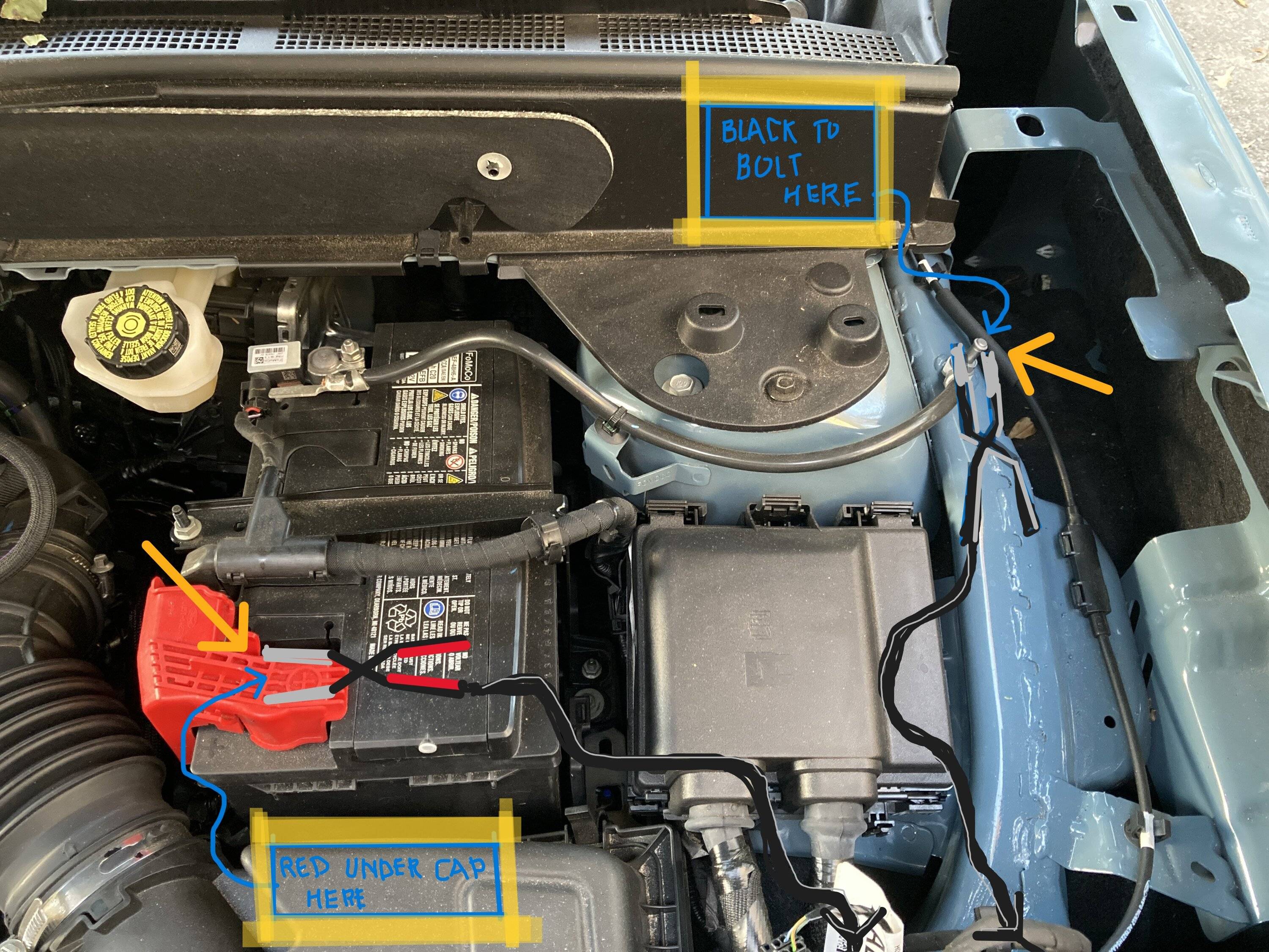 Ford Bronco Sport Body ground location? battery jump diagram