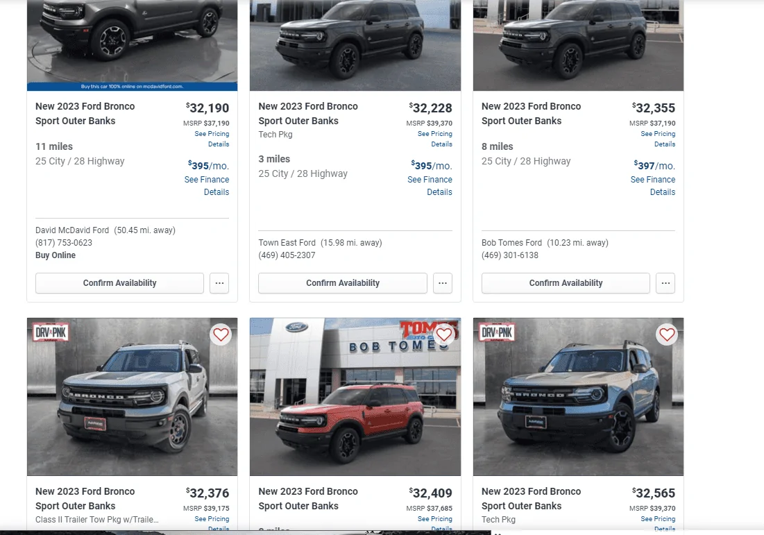 Ford Bronco Sport Vroom buy price on my BS 1703623616488