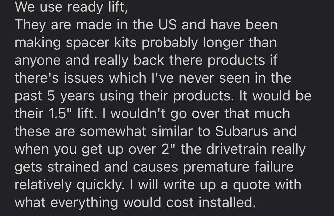 Ford Bronco Sport Would like this forums input on an Offroad shops quote IMG_3582