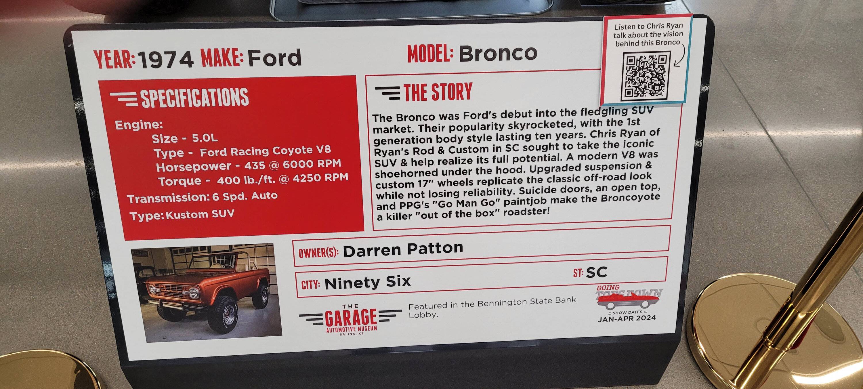Ford Bronco Sport The Legend at The Garage in Salina Kansas Bronco Inforomation 2-16-24