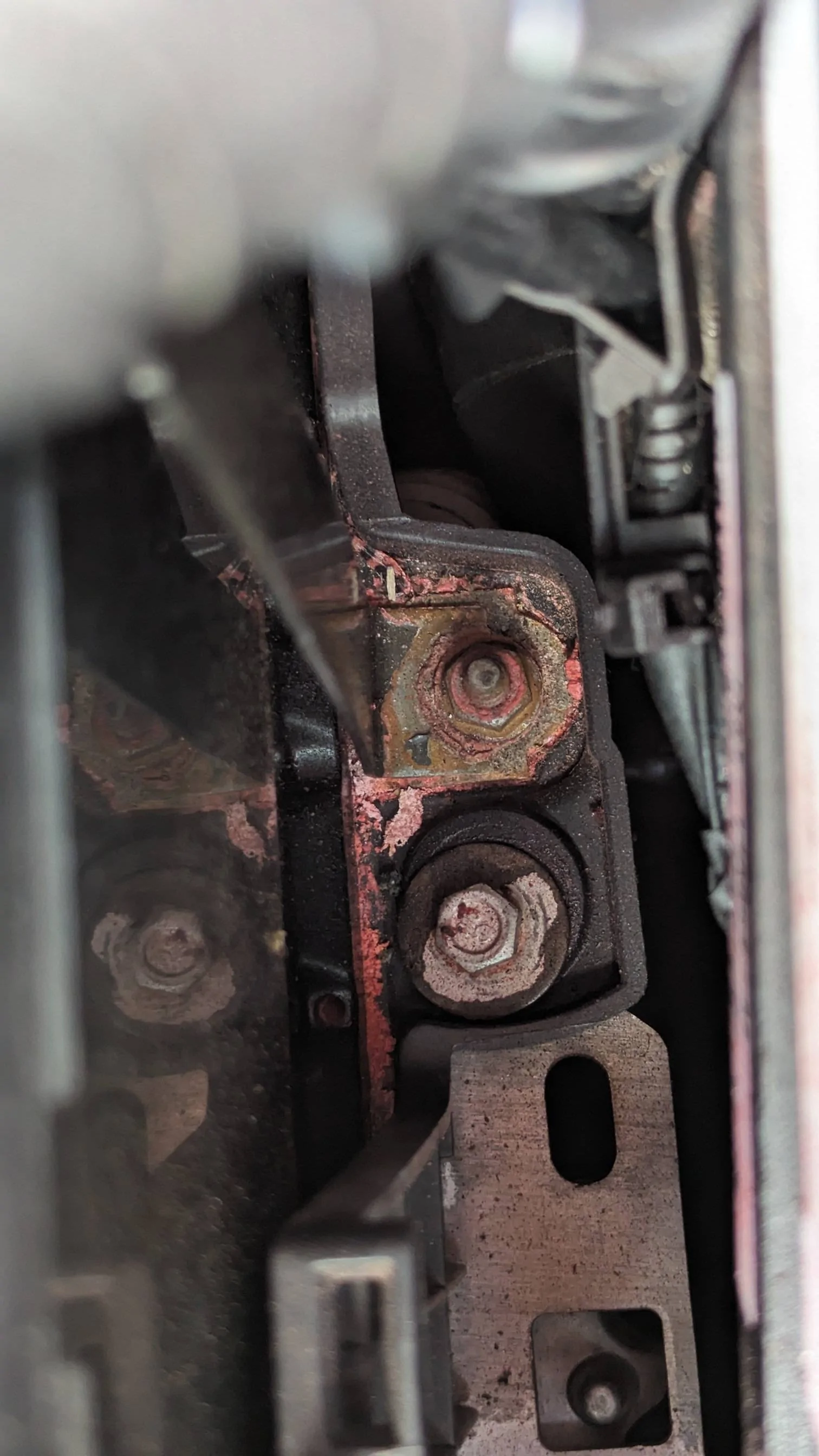 Ford Bronco Sport Battery hold down bolts corrosion PXL_20240305_193646377.MP