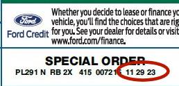 Ford Bronco Sport What's up with the light up numbers on the side of my door? Special Order code on Monroney