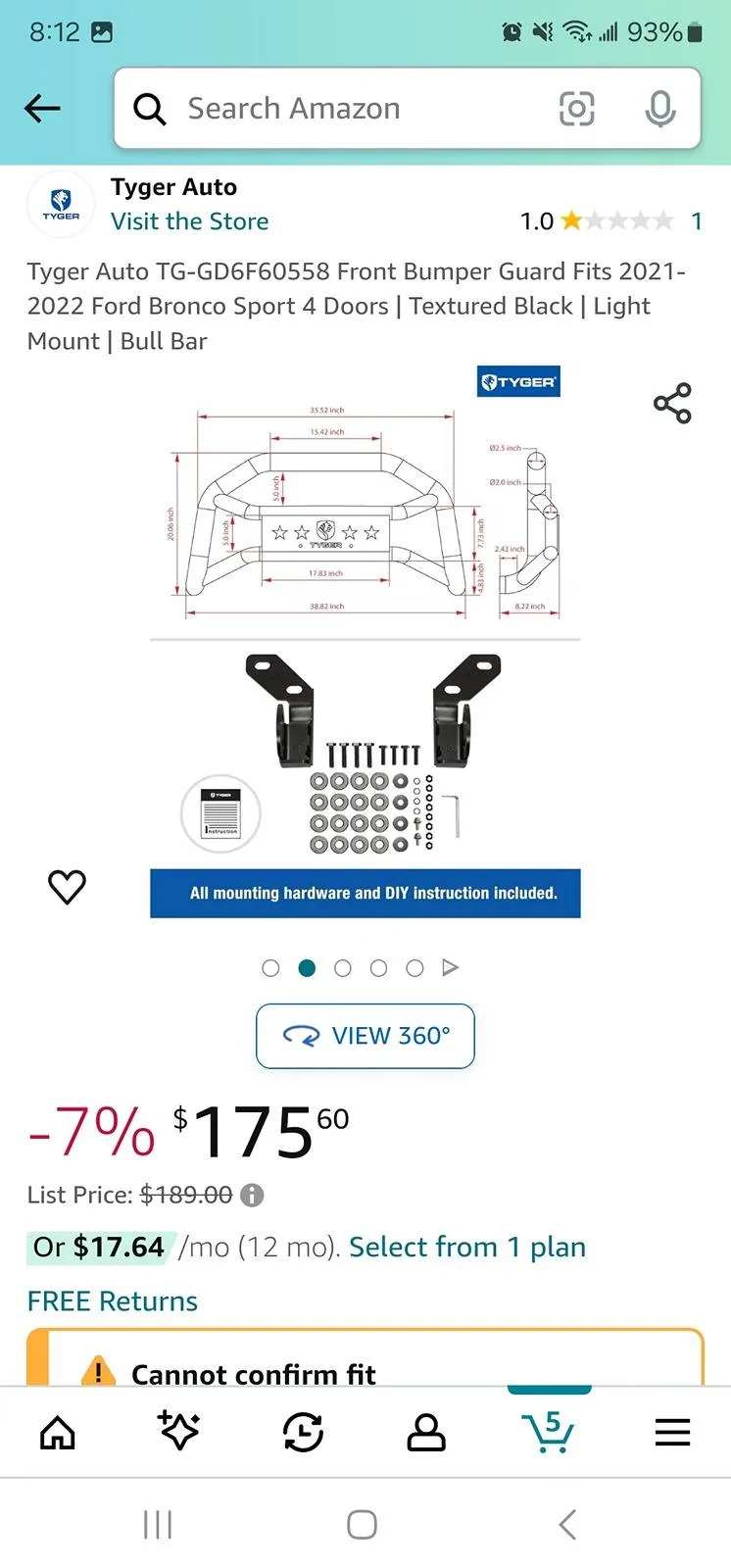 Ford Bronco Sport Bumper Guard 1000109014