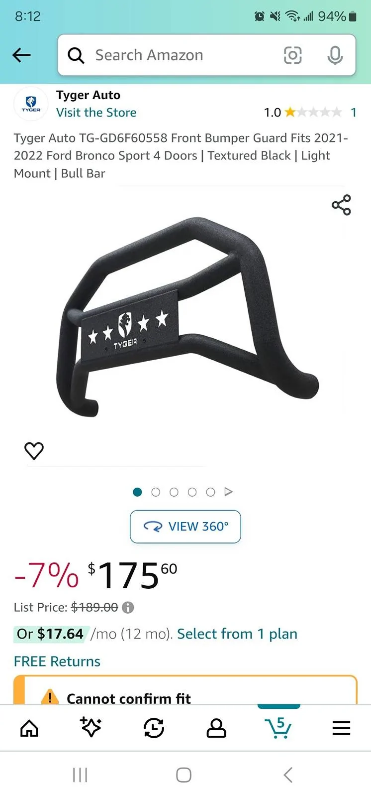 Ford Bronco Sport Bumper Guard 1000109013