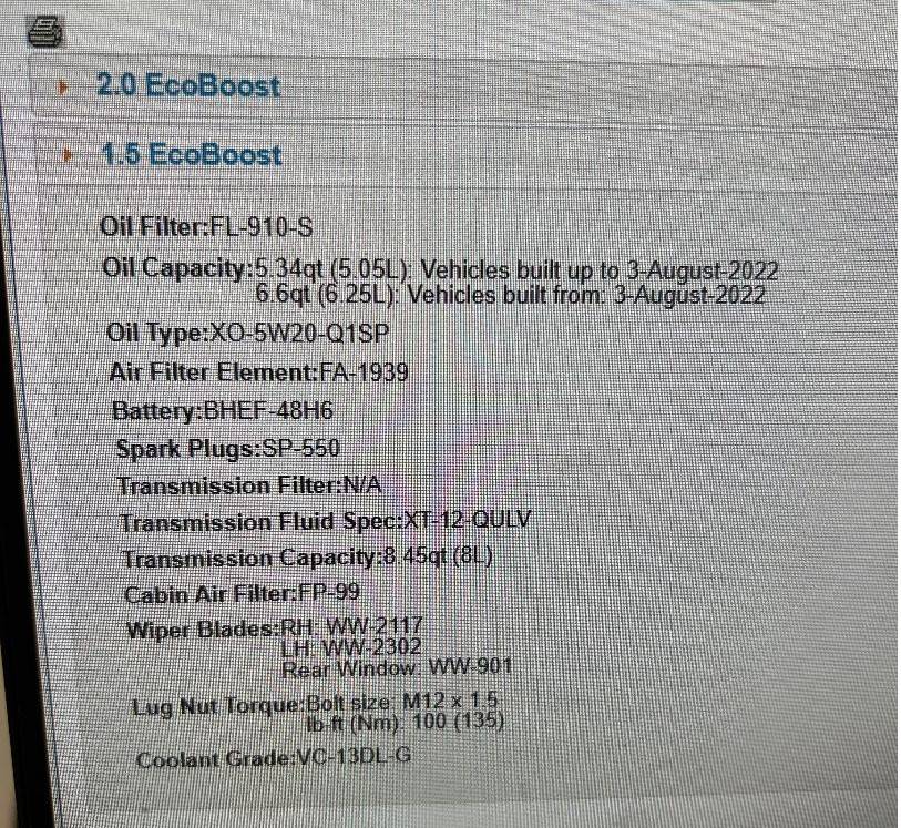 Ford Bronco Sport Oil Capacity Screenshot 2024-04-01 090918