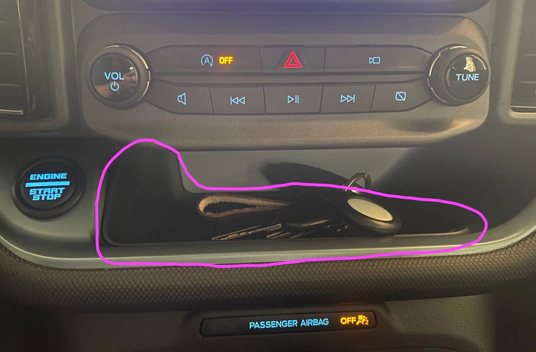 Ford Bronco Sport Part Number for Rubber Liner in Storage Under Entertainment Controls IMG_5301