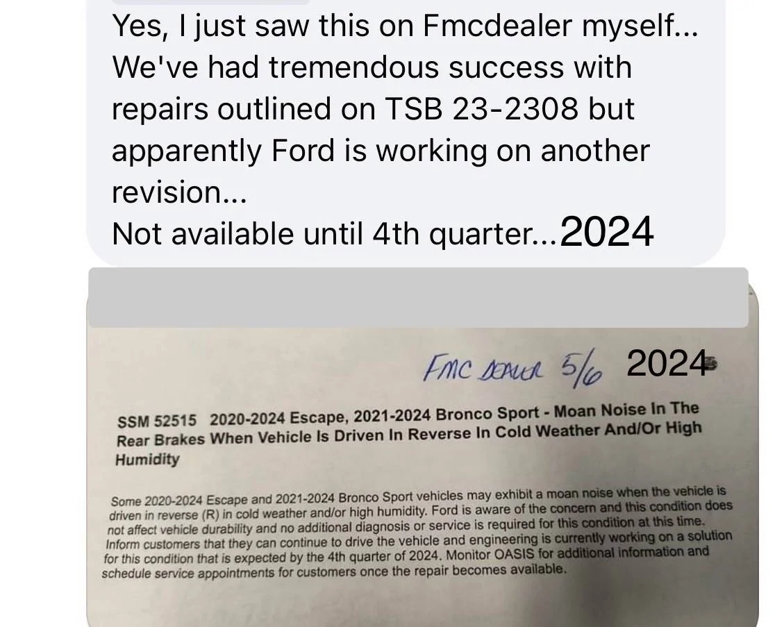 Ford Bronco Sport Ford is possibly working on new TSB for Rear Brake Noise IMG_3742