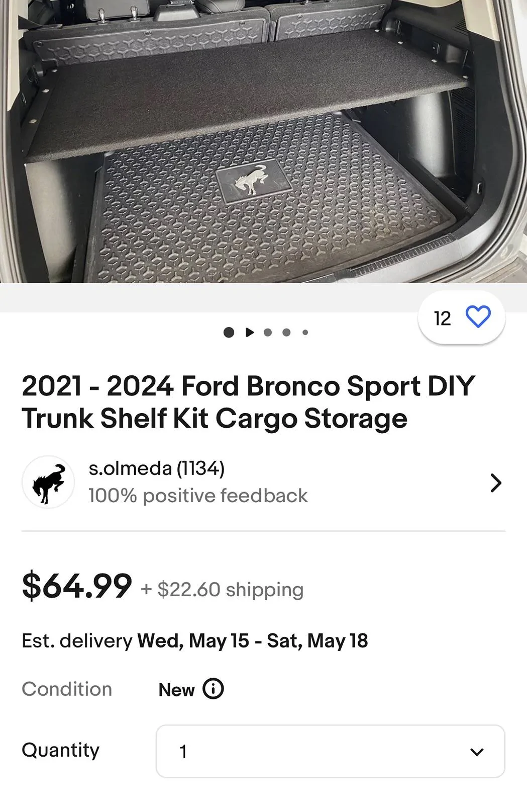 Ford Bronco Sport Rear Hatch Platform for those without the Cargo Management System (CMS) IMG_3941