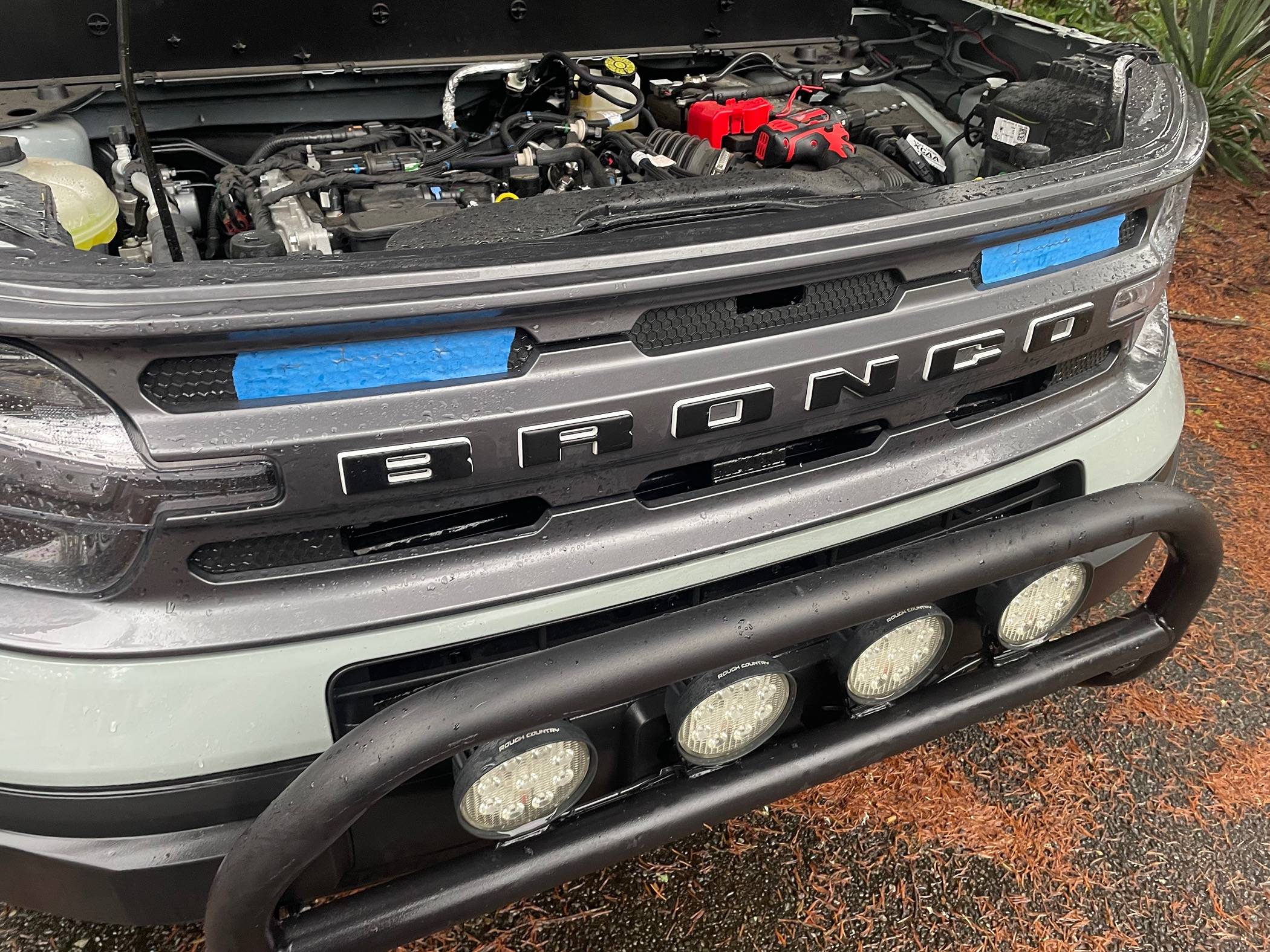 Ford Bronco Sport Raptor style grill marker lights cheap and easy IMG_3528