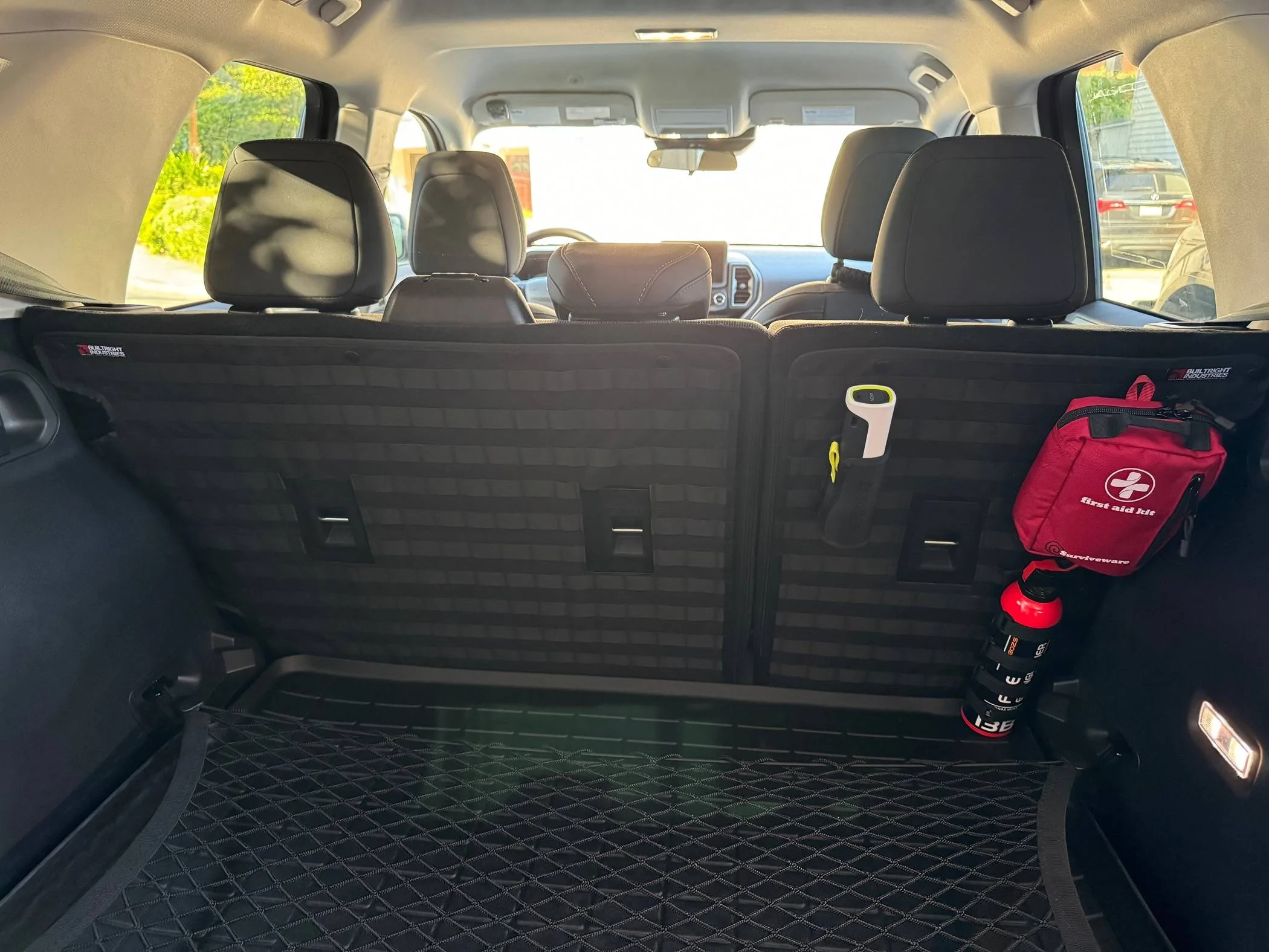 Ford Bronco Sport BuiltRight Industries MOLLE seat back panels installed IMG_1654