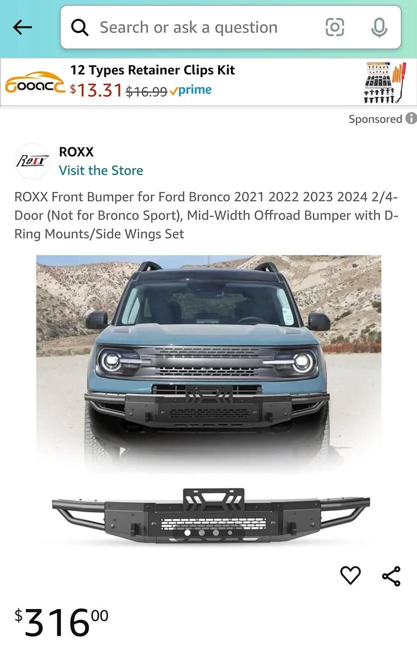 Ford Bronco Sport Aftermarket Front Bumper for Bronco Sport. Screenshot_20240701-214722~2