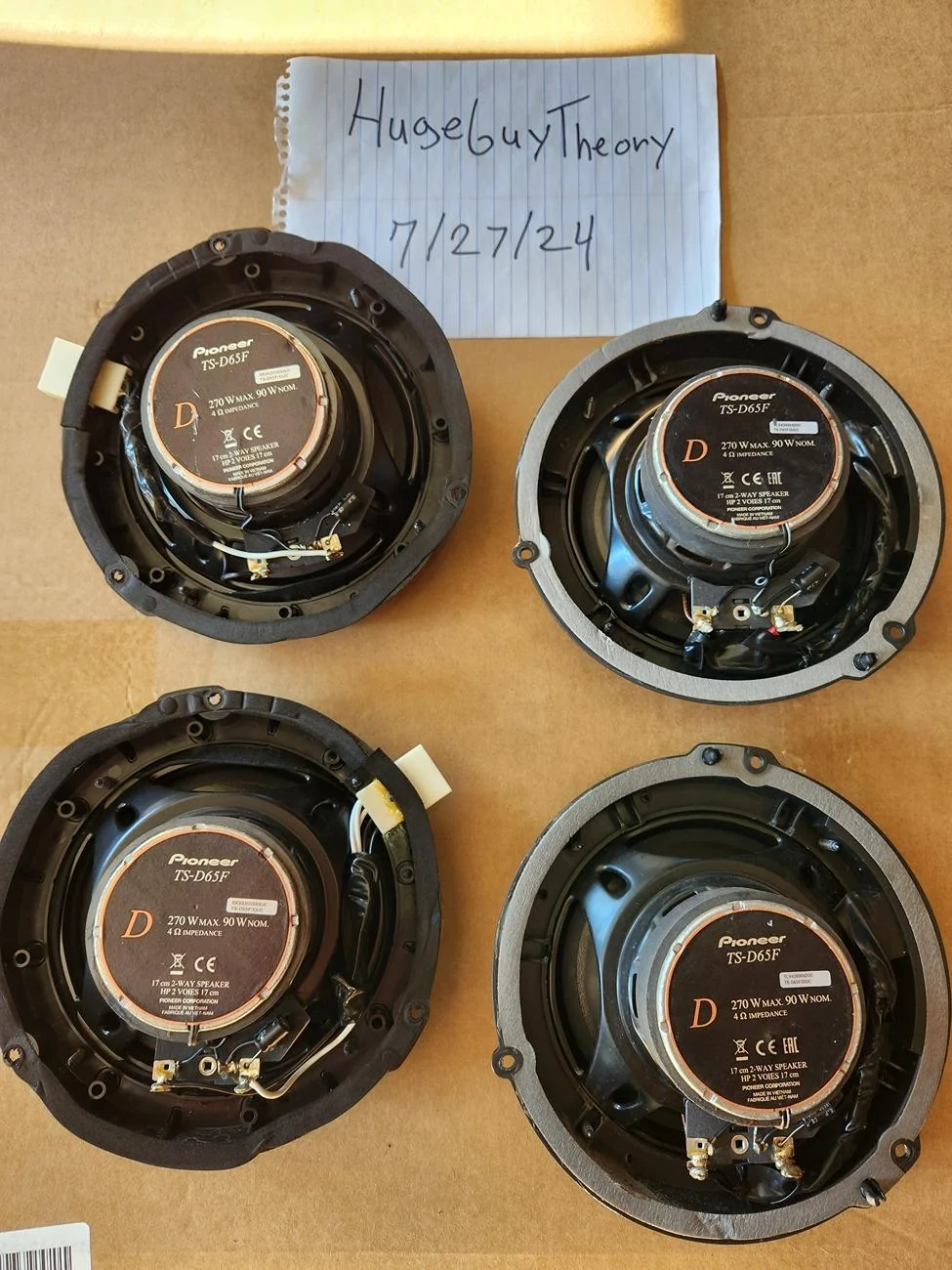 Ford Bronco Sport 2 pair Pioneer TS-D65F and install parts. 20240727_180518