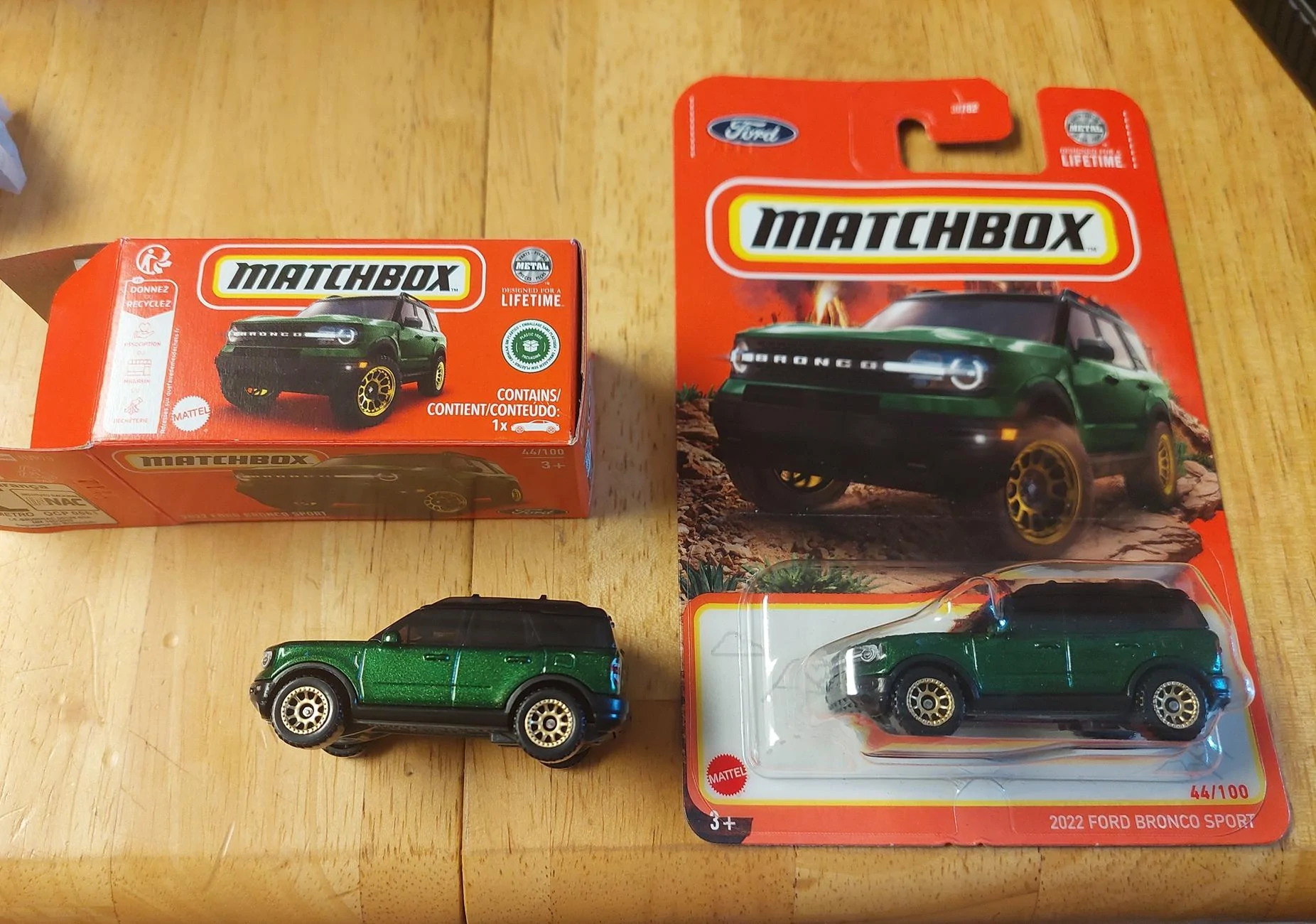 Ford Bronco Sport Eruption Green Ford Bronco Sport from Matchbox (Coming Soon!) MB BS Comparison 1