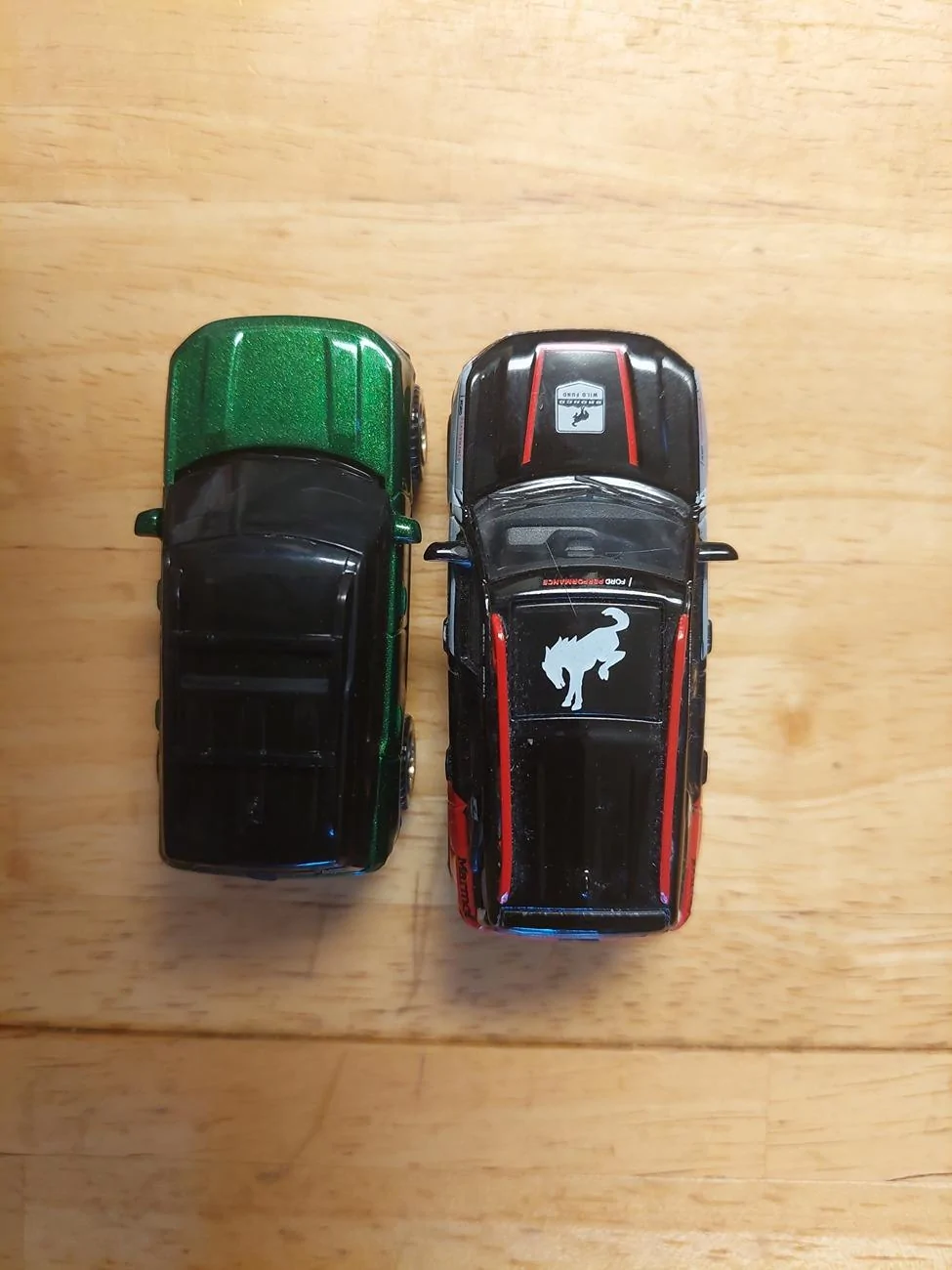Ford Bronco Sport Eruption Green Ford Bronco Sport from Matchbox (Coming Soon!) MB BS Comparison 2
