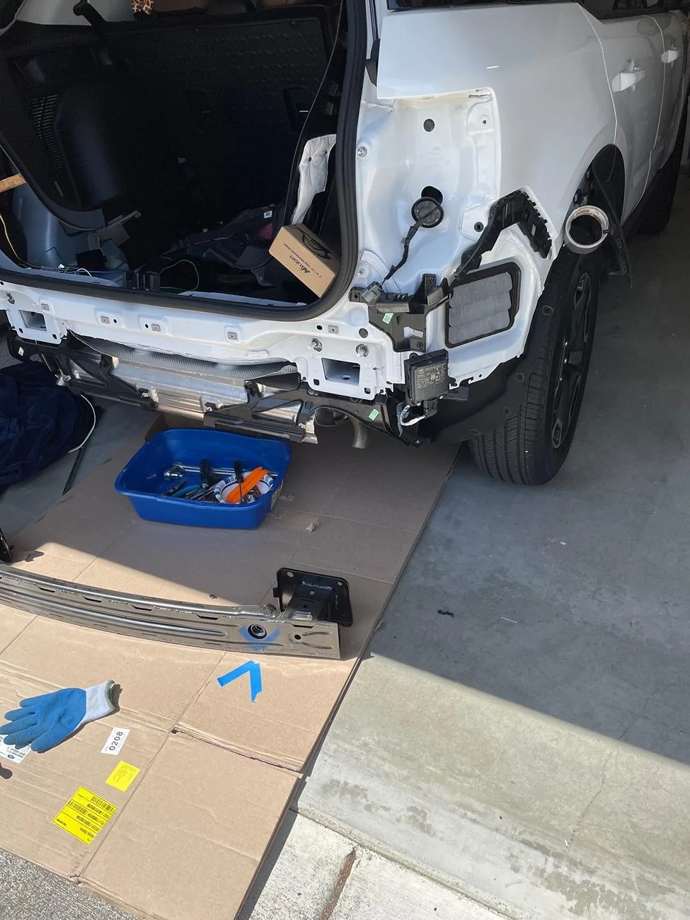 Ford Bronco Sport removing rear bumper to find tow hook threading IMG_2594