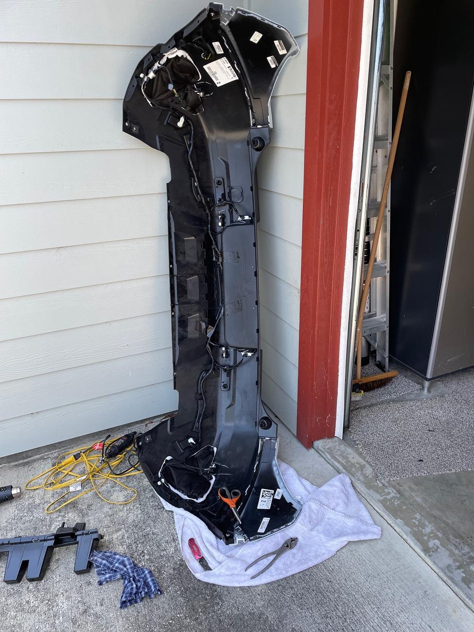 Ford Bronco Sport removing rear bumper to find tow hook threading IMG_2597