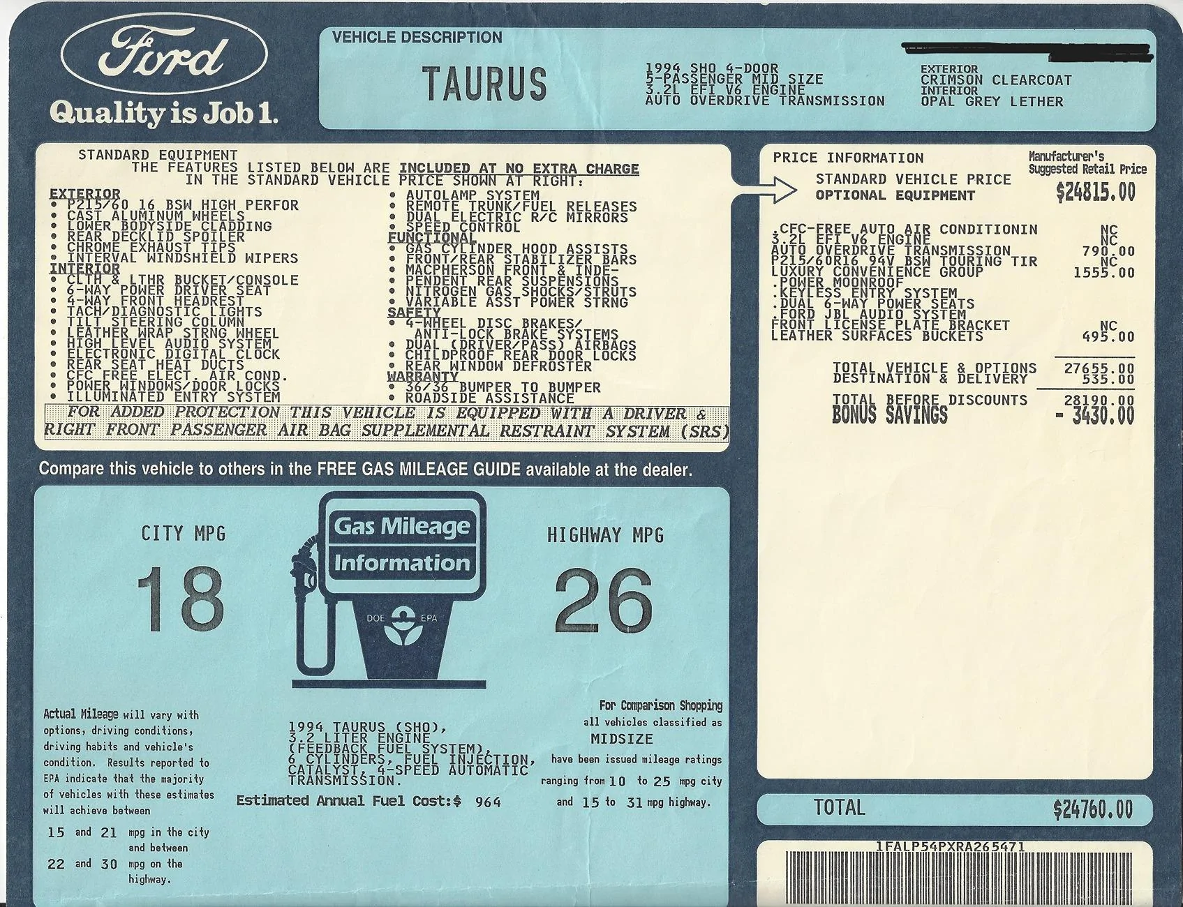 Ford Bronco Sport 30 YEARS AGO, WE'VE COME A LONG WAY WINDOW STICKER