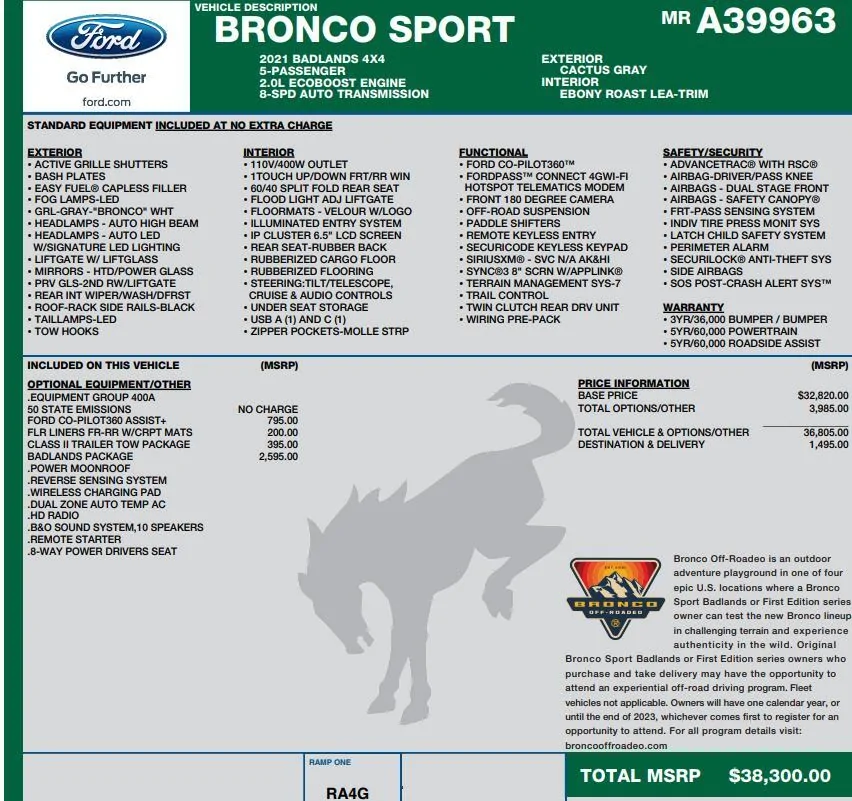 Ford Bronco Sport Official: 2025 Bronco Sport Gets Sasquatch Off-Road Package, New Tech and Features Screenshot 2024-08-26 at 11.55.34 AM
