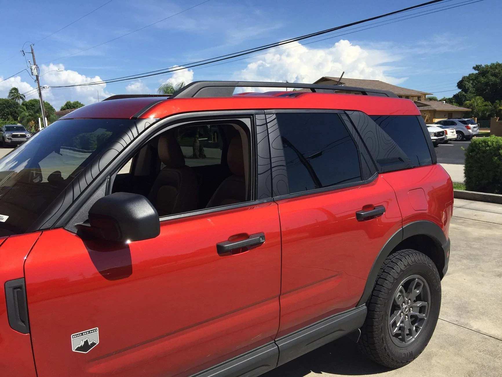 Ford Bronco Sport A-D Pillar Topo Graphics- on Hot Pepper Red IMG_0003