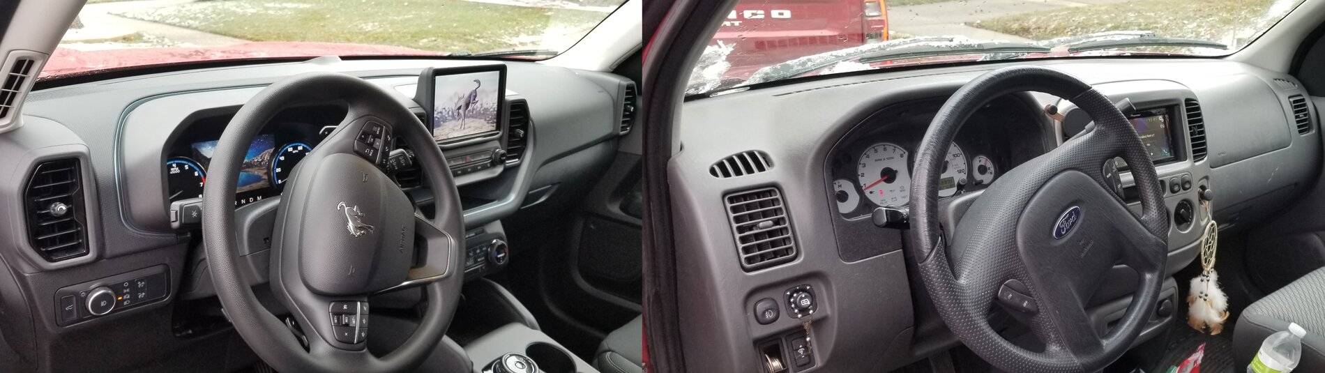 Ford Bronco Sport 2021 Bronco Sport Badlands vs. 2004 Escape XLT AWD: BS ESP - Dash