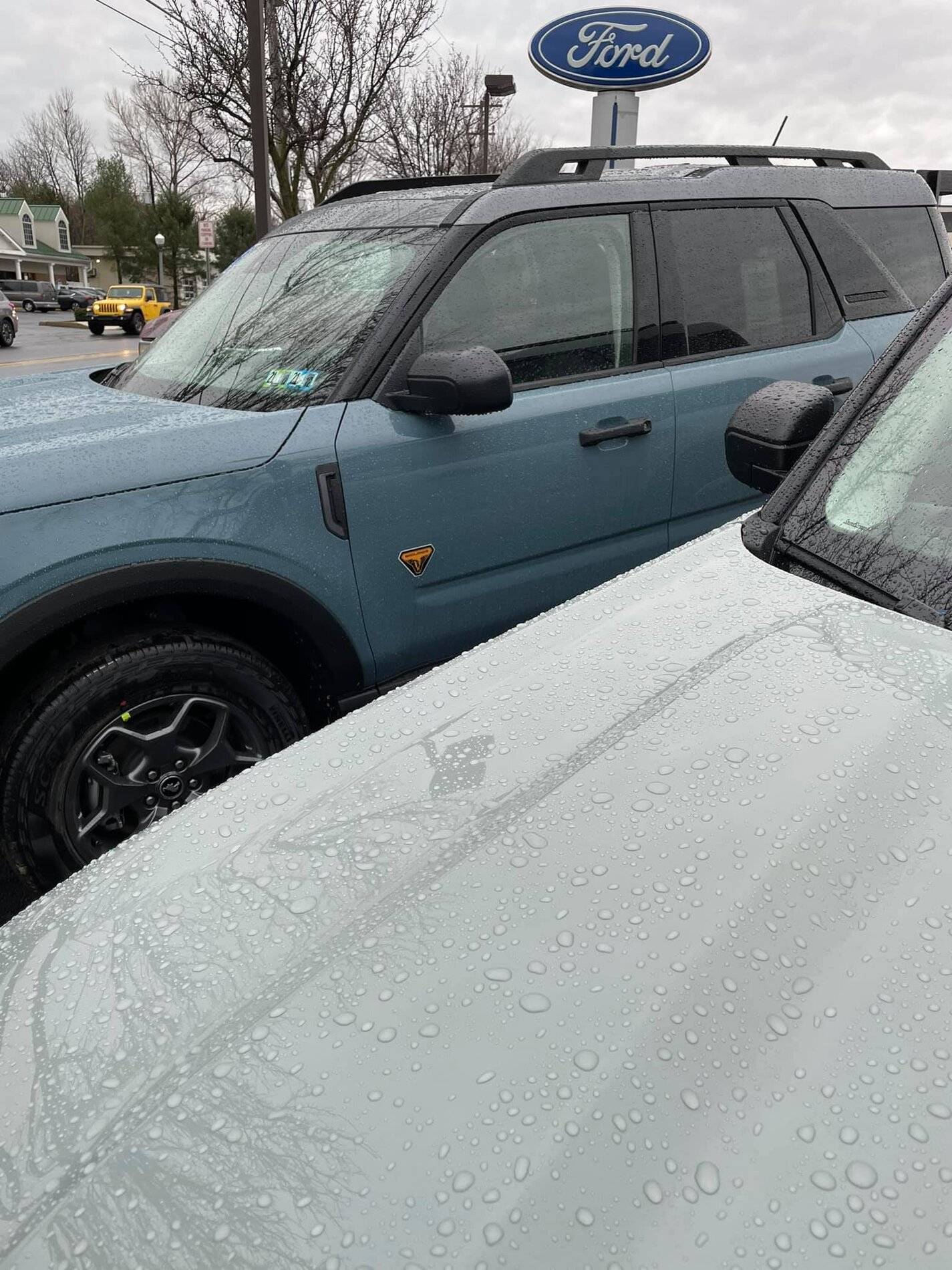 Ford Bronco Sport Area 51 vs Cactus Gray Bronco Sport side-by-side comparison Area 51 vs Cactus Gray Bronco Sport rainy day 6
