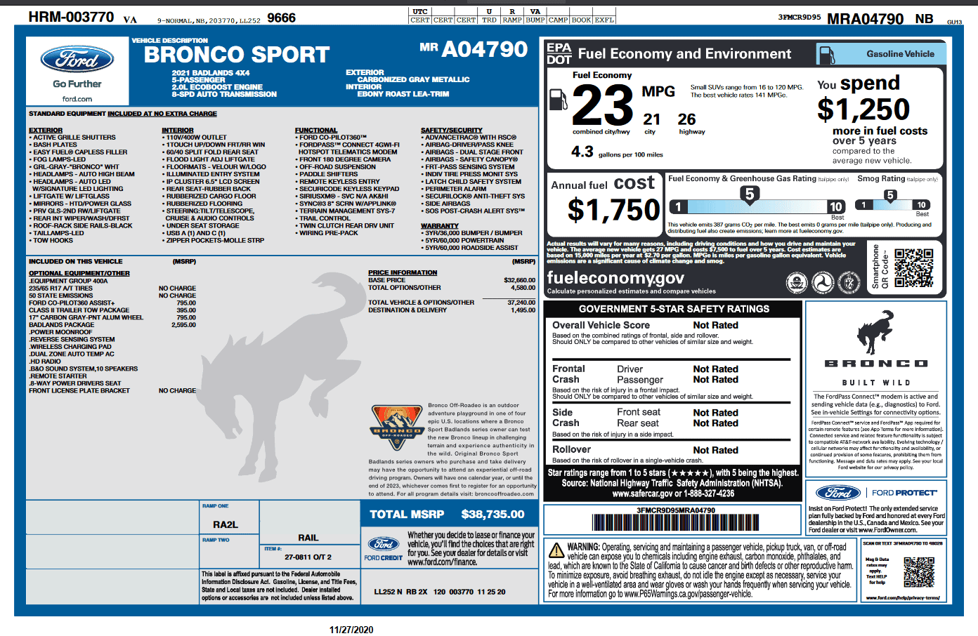 Ford Bronco Sport Unable to order a Badlands with Badlands package currently Screenshot (37)