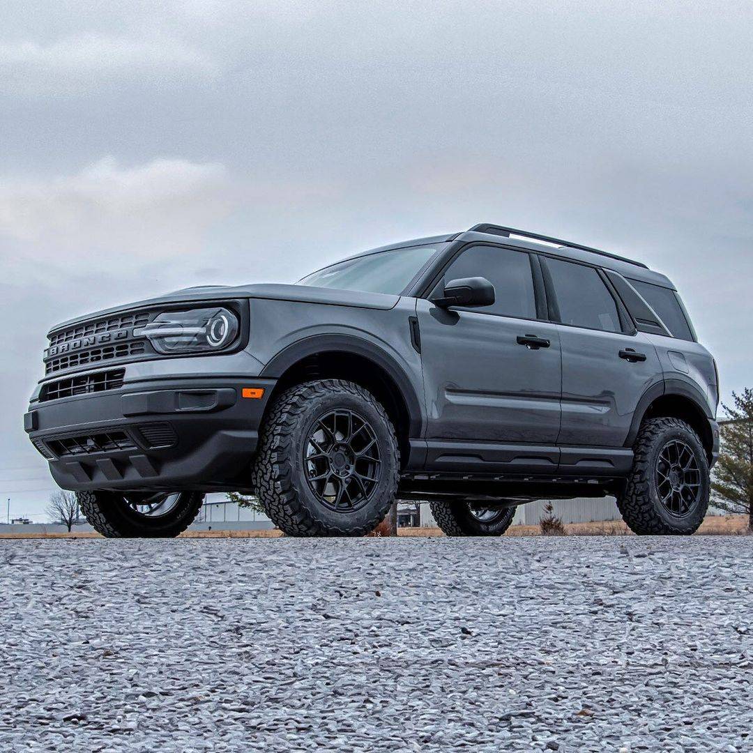 Ford Bronco Sport Rough Country 1.5" Lift Kit installed Bronco Sport 1.5%22 Rough Country Lift 17%22 wheels 4