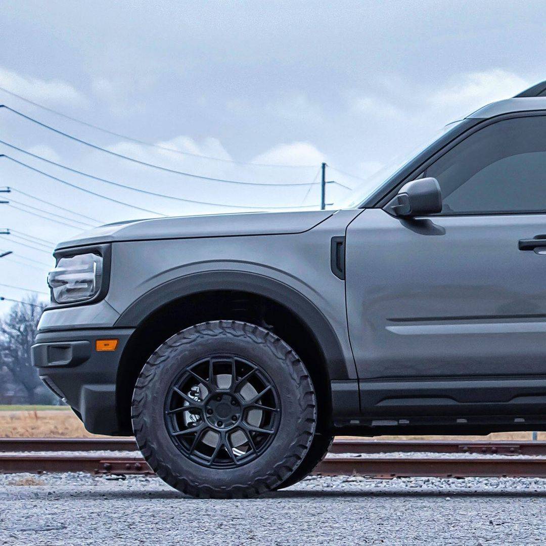 Ford Bronco Sport Rough Country 1.5" Lift Kit installed Bronco Sport 1.5%22 Rough Country Lift 17%22 wheels 2