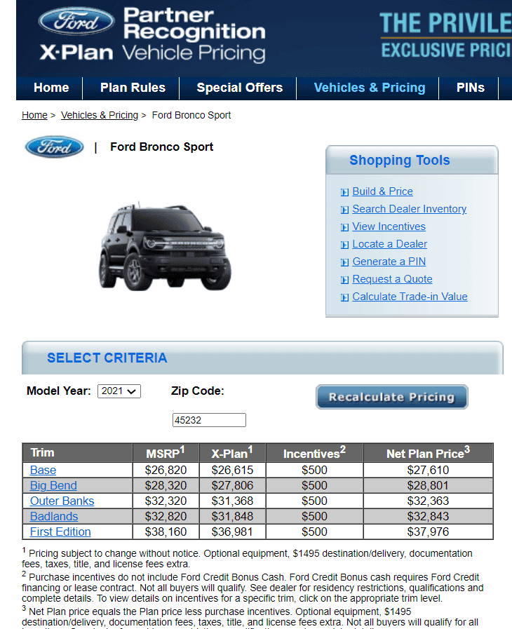 Ford Bronco Sport $160 price increase for Bronco Sport effective December 23 xpla