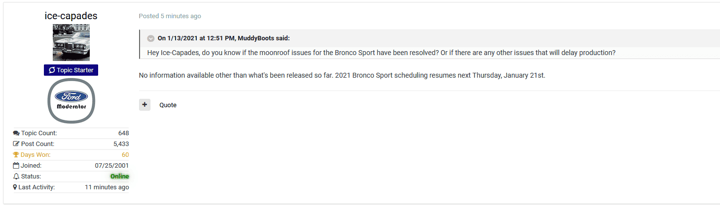 Ford Bronco Sport Production delays?? Bronco Sport Production.PNG