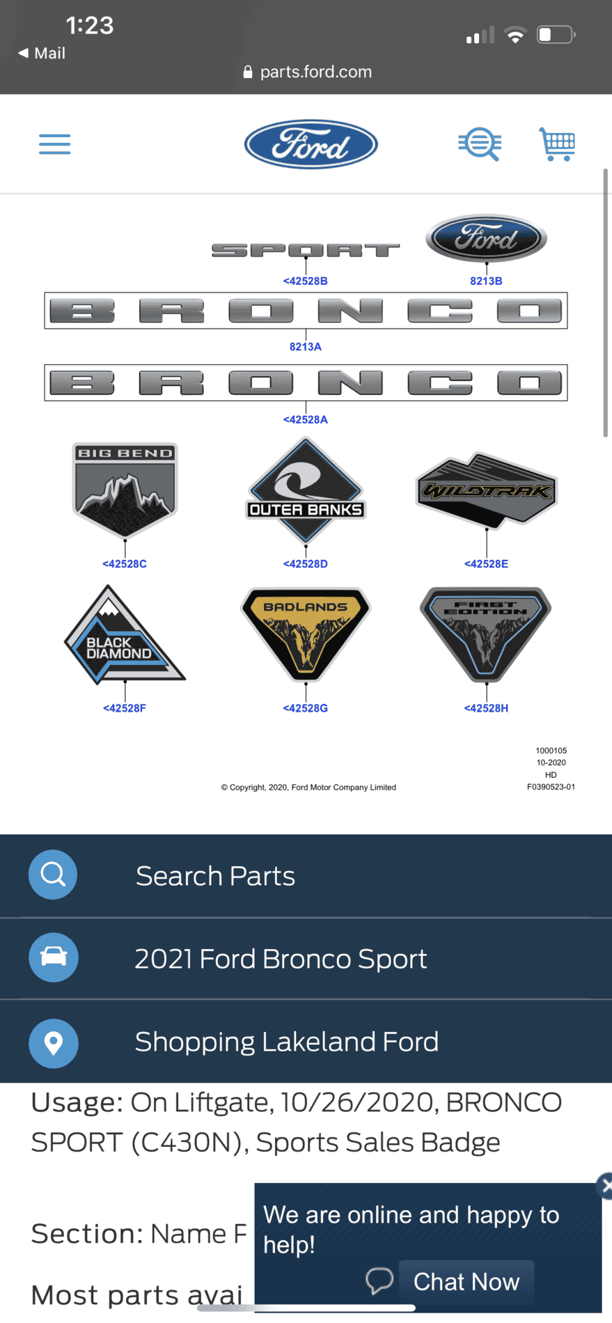 Ford Bronco Sport Bronco Sport Color Lettering On Rear EC6B3238-6706-411F-9CA3-829373F56FF8