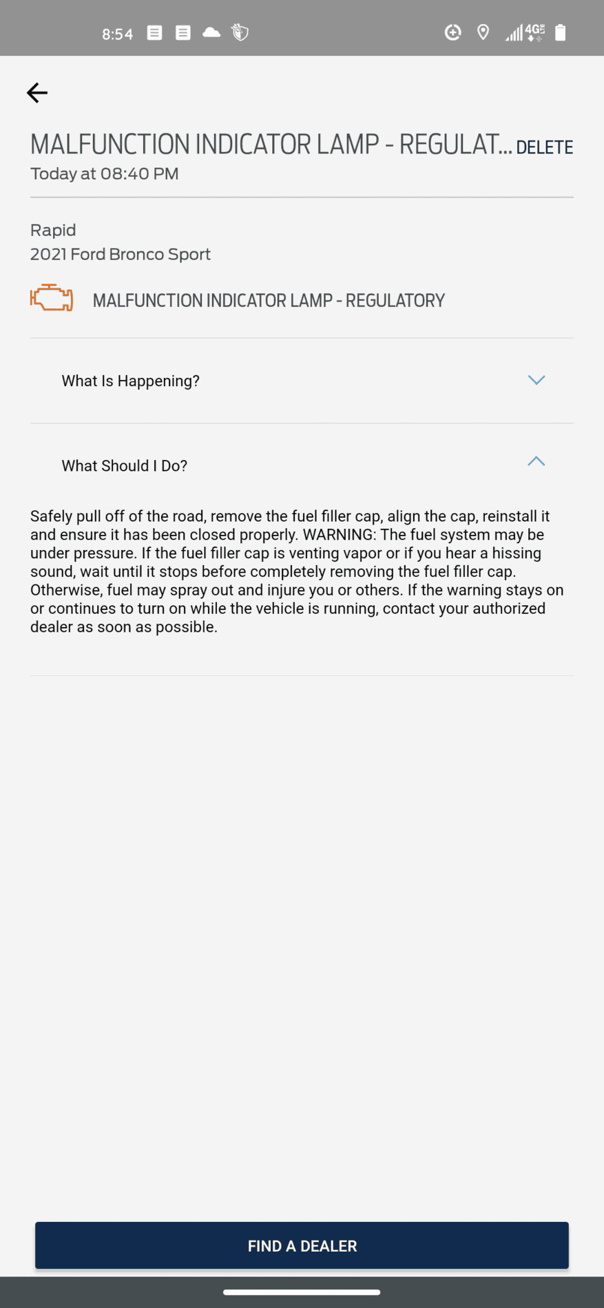 Ford Bronco Sport EVAP Leak Screenshot_20210121-205433