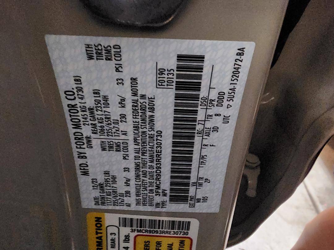 Ford Bronco Sport VA paint on code on 2024 Bronco Sport is Wrong color as Issued on VIN thumbnail (3)