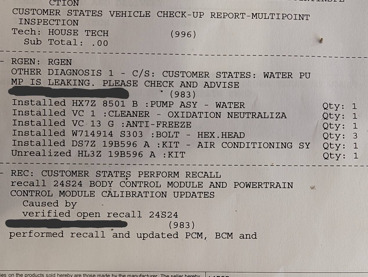Ford Bronco Sport Water Pump Replaced - Phenomenal Experience Pum