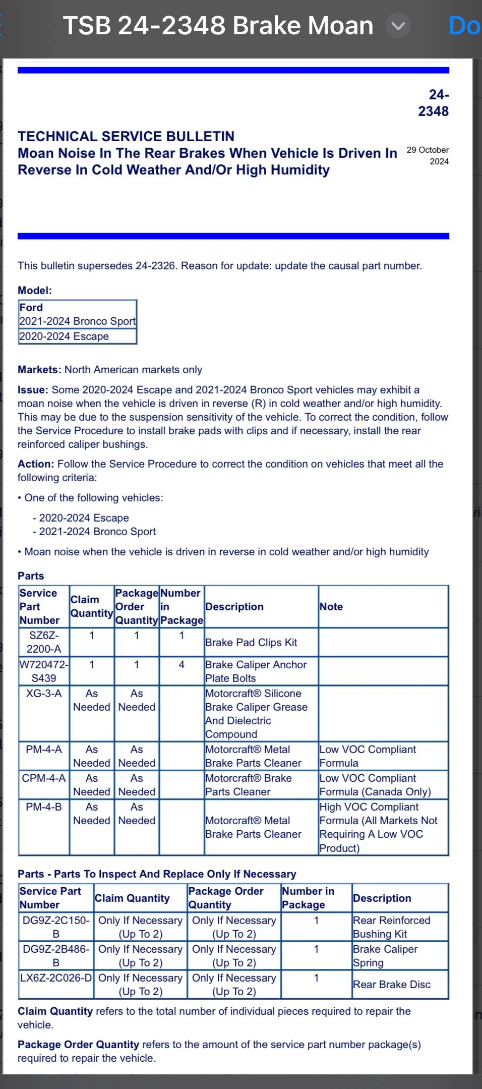 Ford Bronco Sport 24-2348 Moan Noise In The Rear Brakes IMG_9944